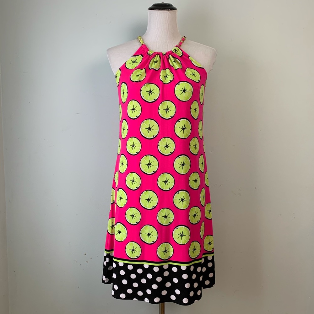 Kaari Blue Sweet Lime Green Dress Size XS